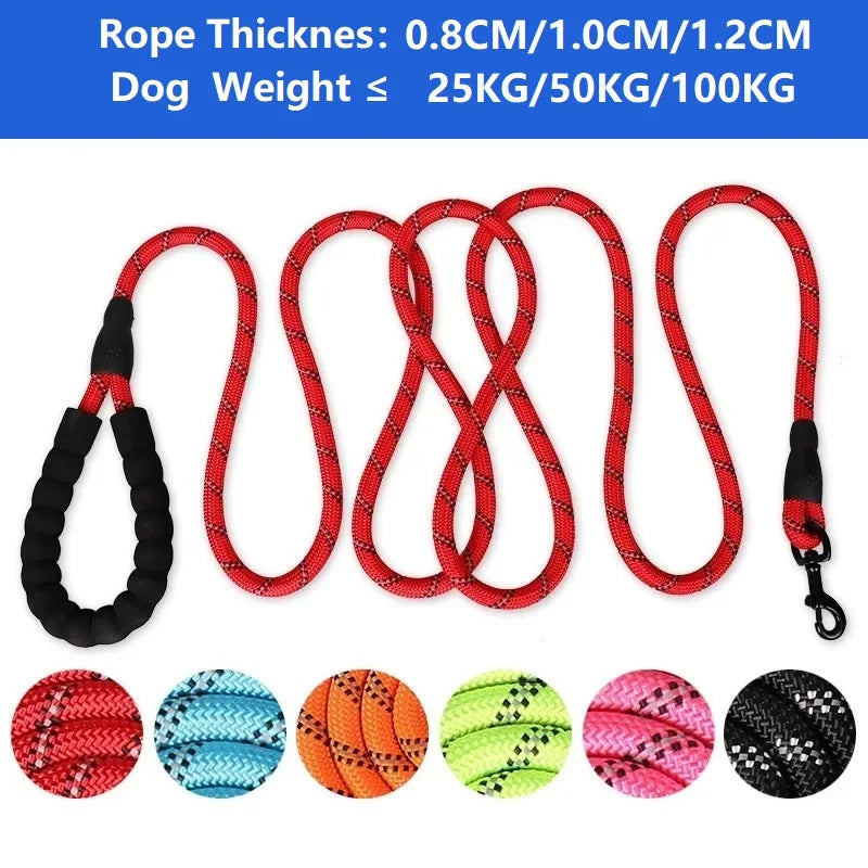 120/150/200/300CM Laisses solides pour chiens Laisse pour chien à poignée douce Laisse renforcée pour petits chiens et moyens, grands Fournitures pour grands chiens