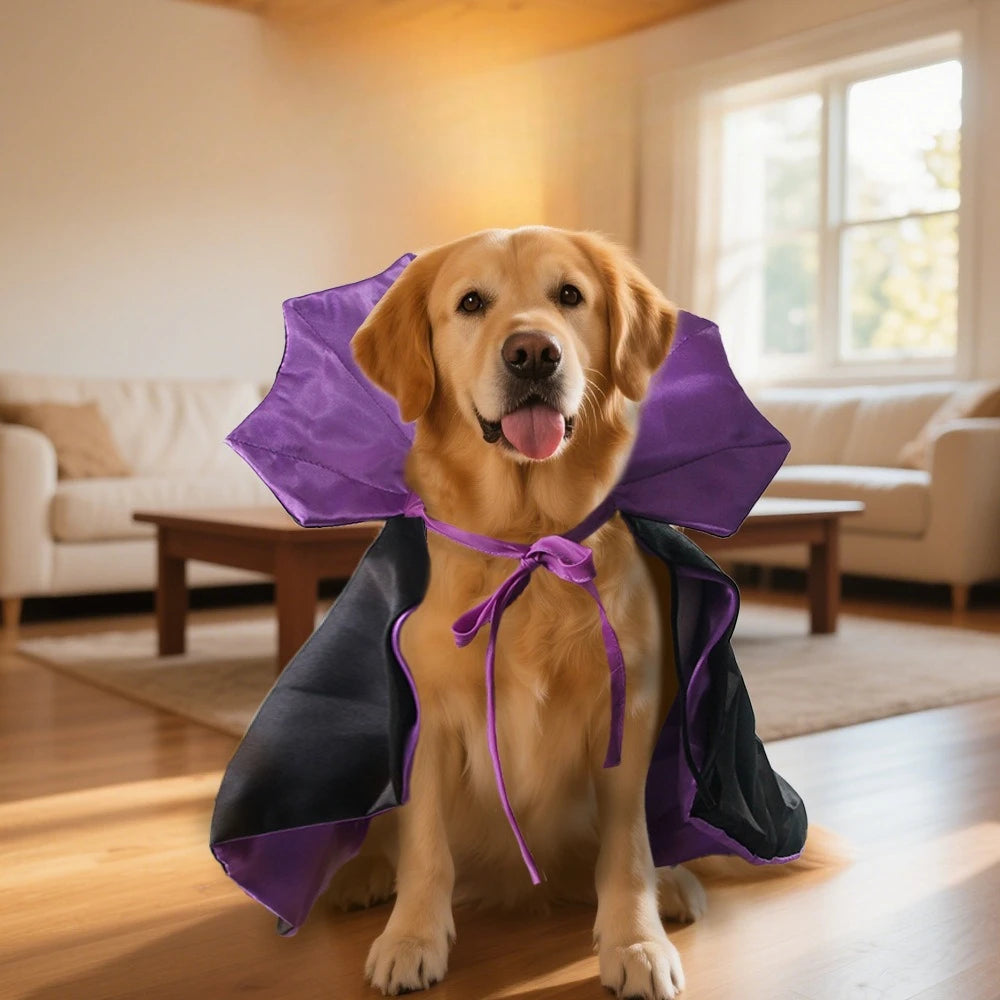 Costume d’Halloween Chien Costumes de chat pour petits chiens Cosplay Cape de vampire Chien Vêtements de chat Cape Fournitures pour animaux de compagnie