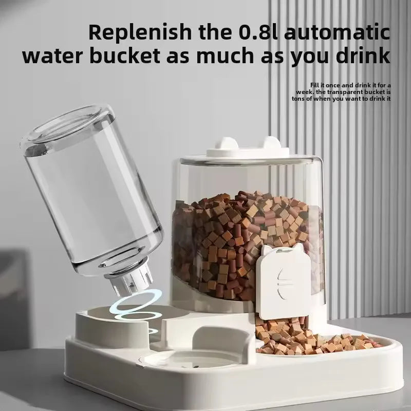 Distributeur automatique d'eau et de nourriture pour chiens et chats
