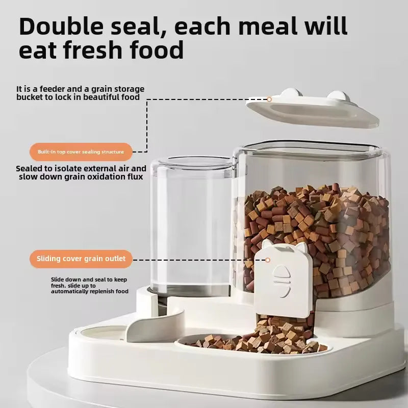 Distributeur automatique d'eau et de nourriture pour chiens et chats