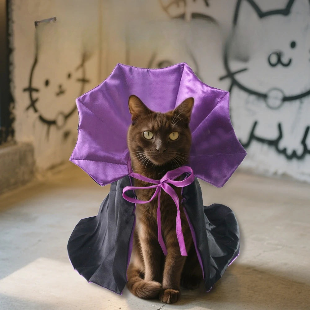 Costume d’Halloween Chien Costumes de chat pour petits chiens Cosplay Cape de vampire Chien Vêtements de chat Cape Fournitures pour animaux de compagnie